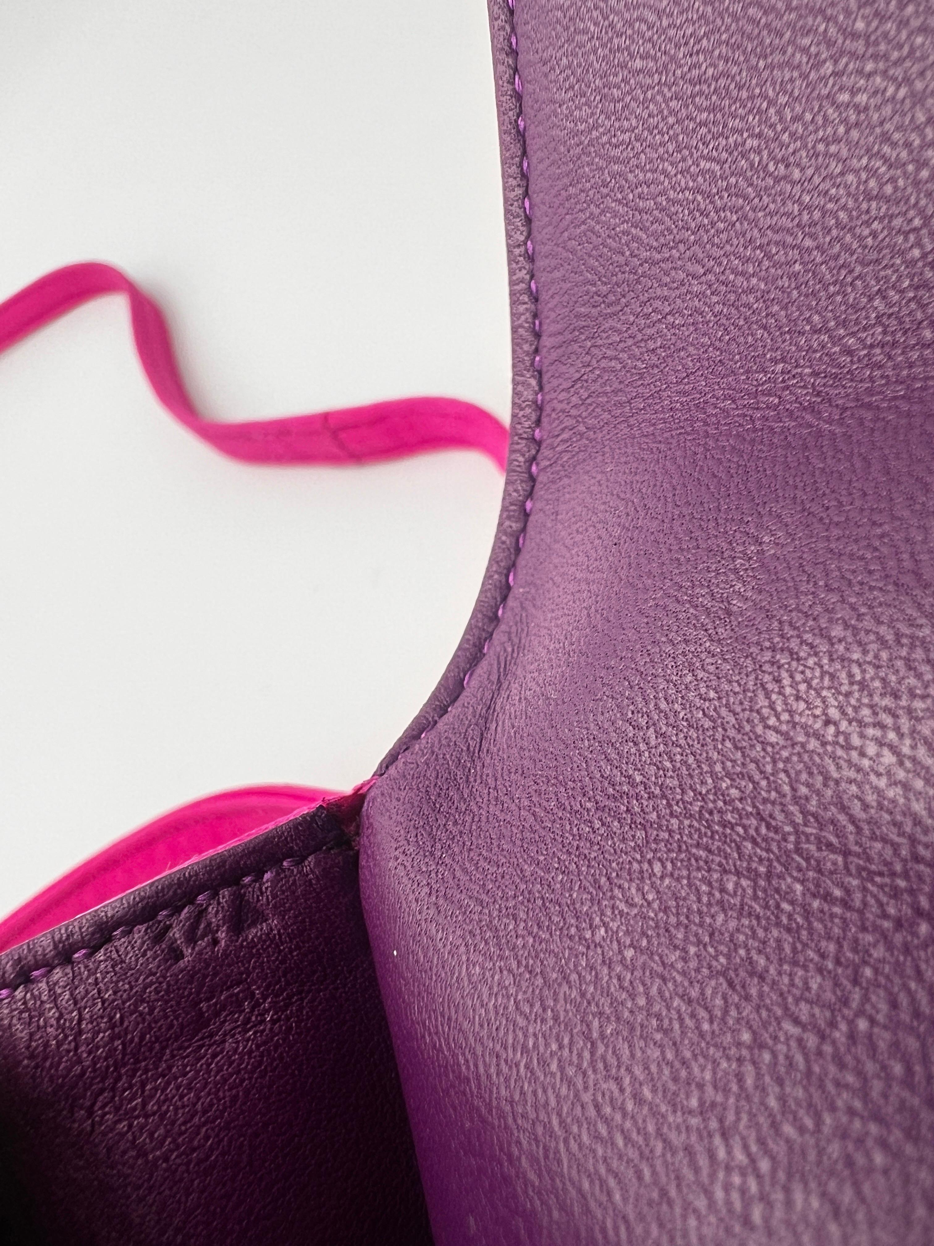 Hermès Mini Constance pink satin. For Sale 12
