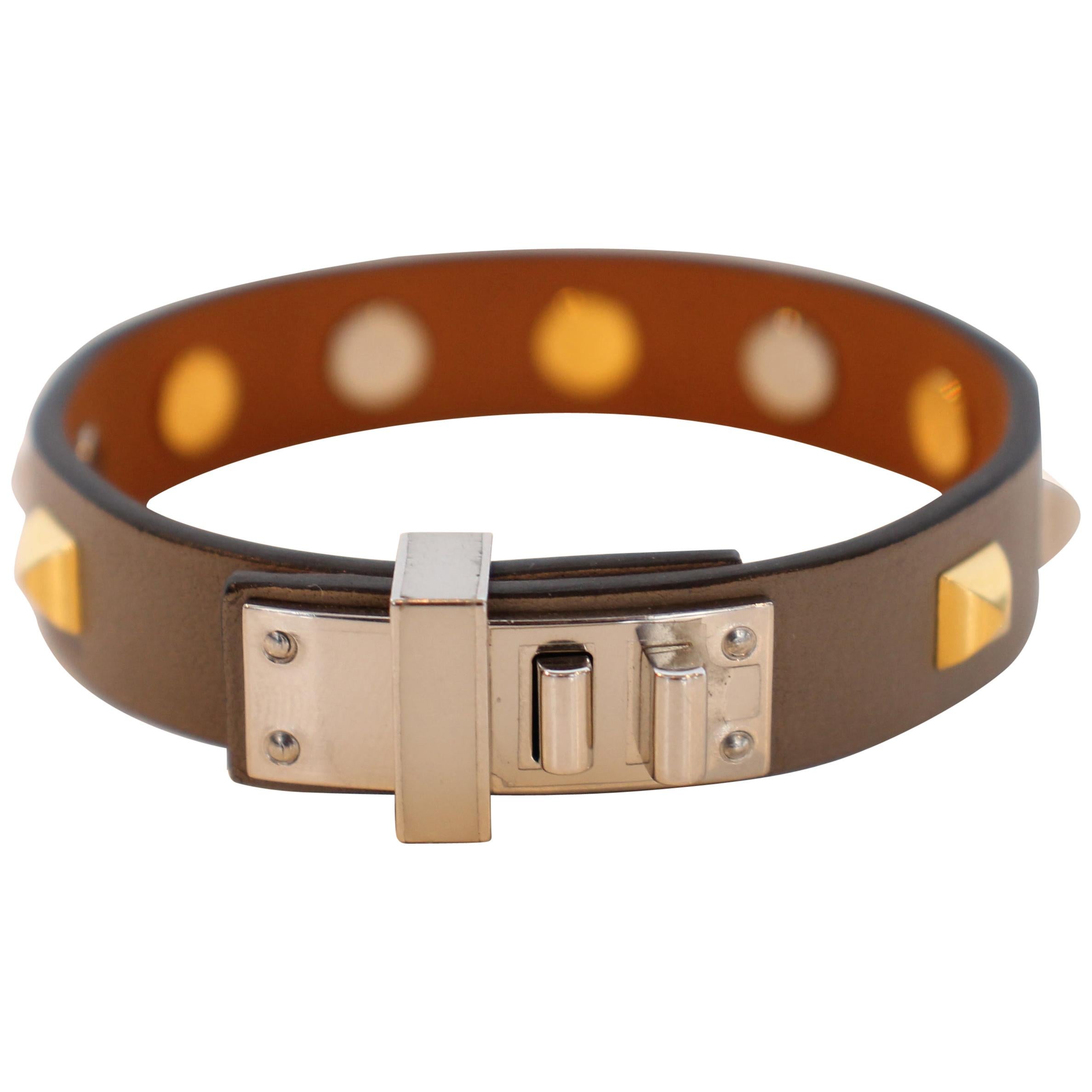 Hermes Mini Dog Clous Carres Bracelet For Sale