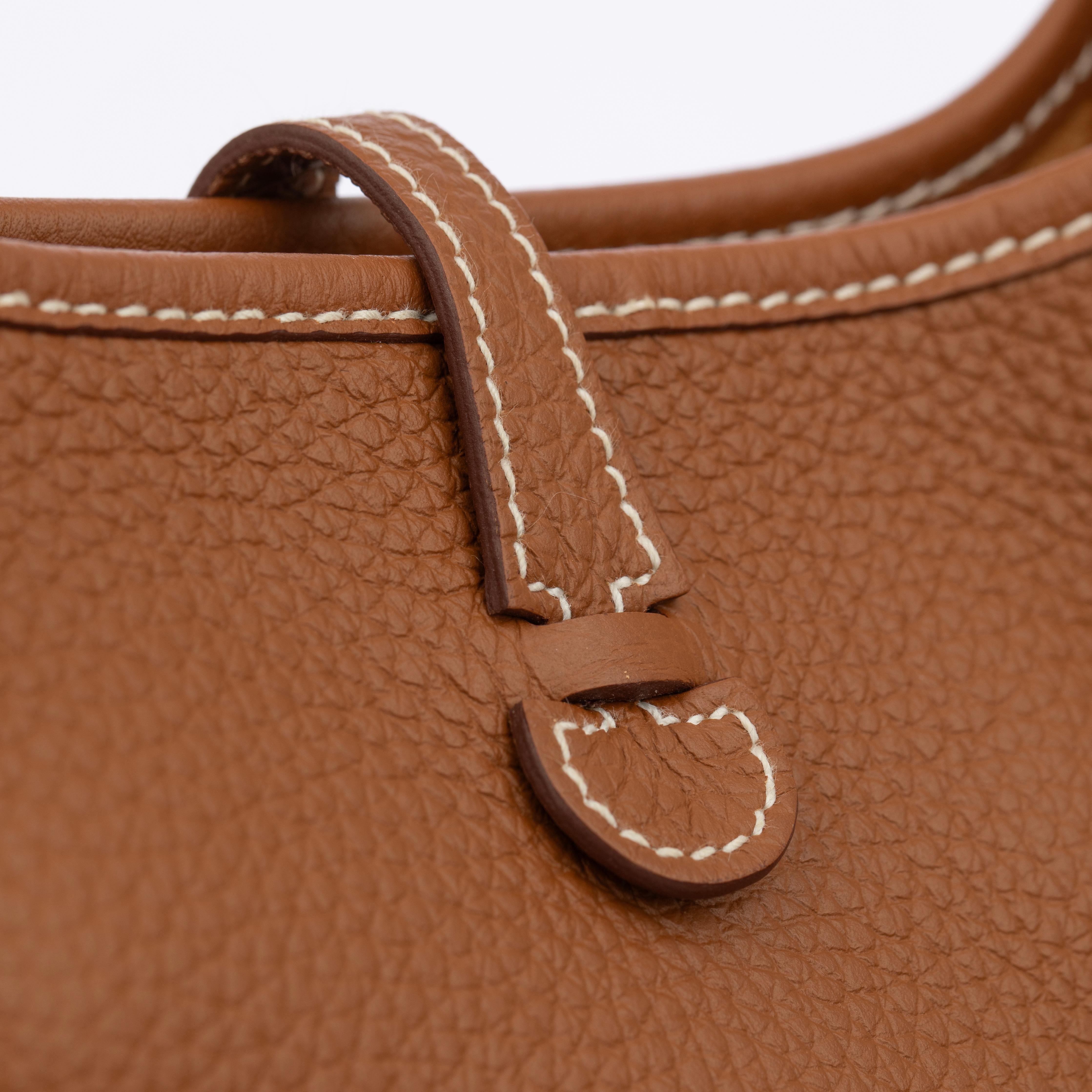Hermes Mini Evelyn TPM Gold Clemence Leather Palladium Hardware 6