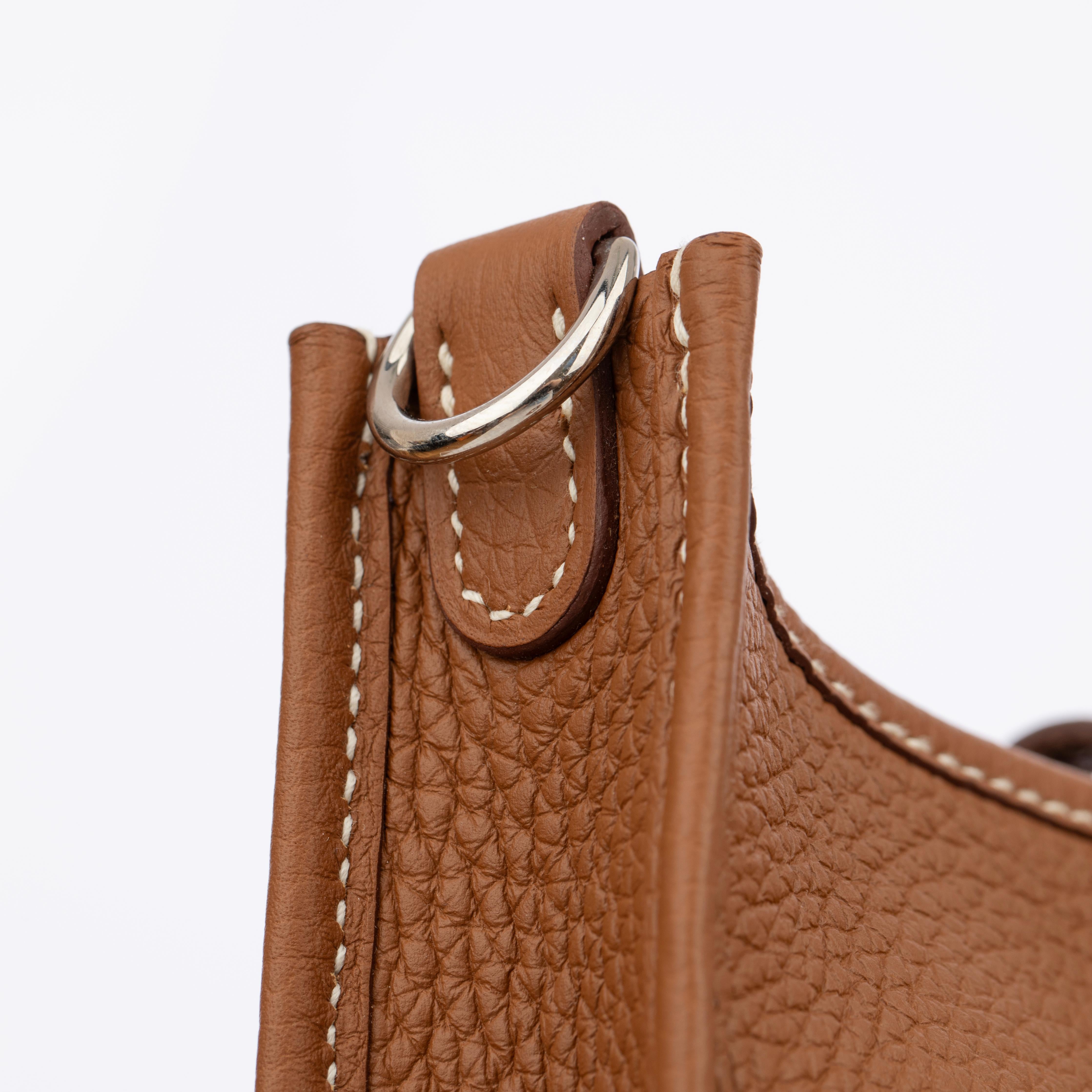 Hermes Mini Evelyn TPM Gold Clemence Leather Palladium Hardware 7