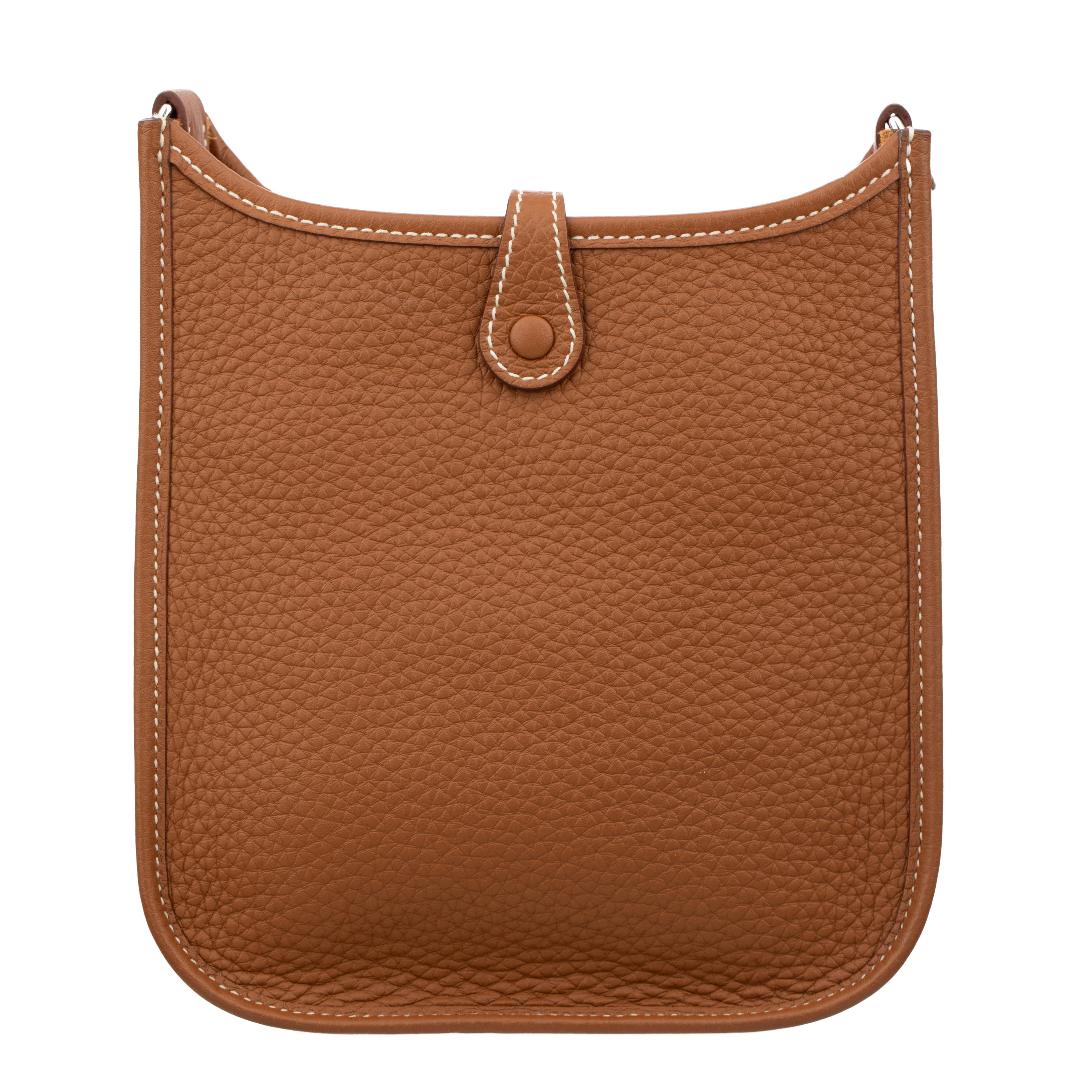 Hermes Mini Evelyn TPM Gold Clemence Leather Palladium Hardware 8
