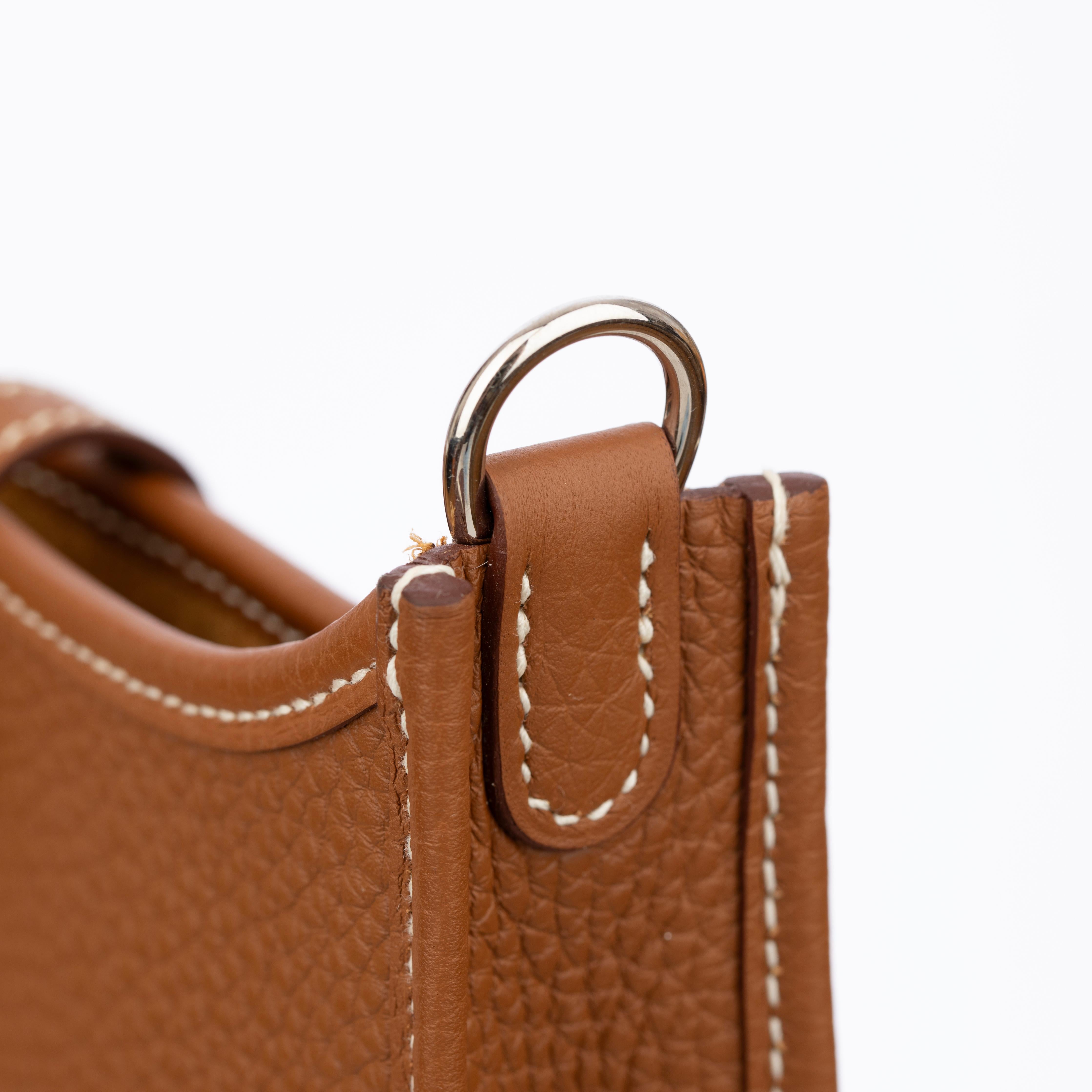 Hermes Mini Evelyn TPM Gold Clemence Leather Palladium Hardware 9