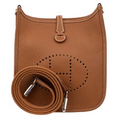 Hermes Mini Evelyn TPM Gold Clemence Leather Palladium Hardware