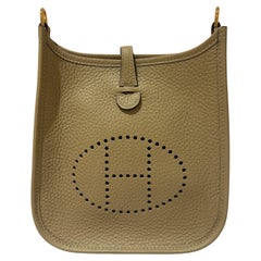 Hermes Mini Evelyne 16 Beige Marfa Clemence with Gold hardware