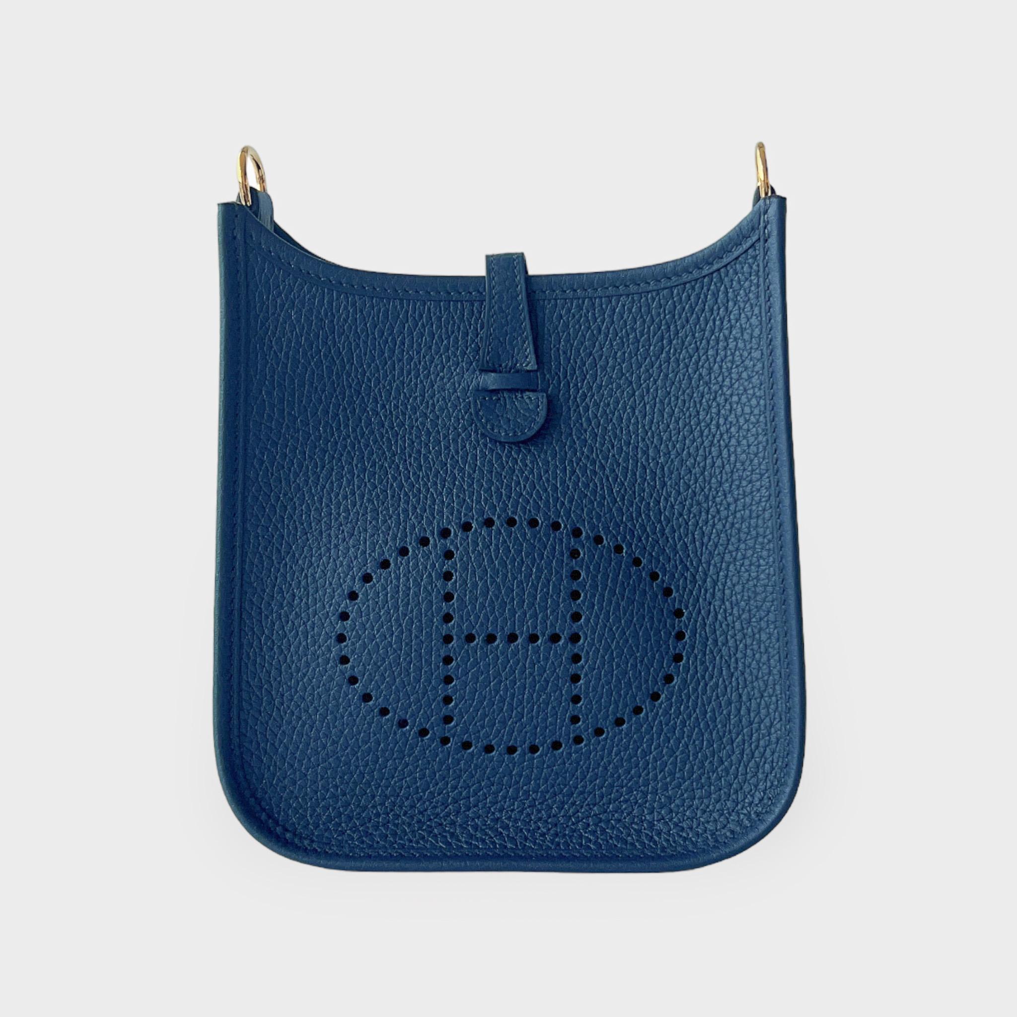 Hermes Mini Evelyne 16 Bleu De Prusse With Gold Plated Hardware, B Stamp 2023 In New Condition In London, GB