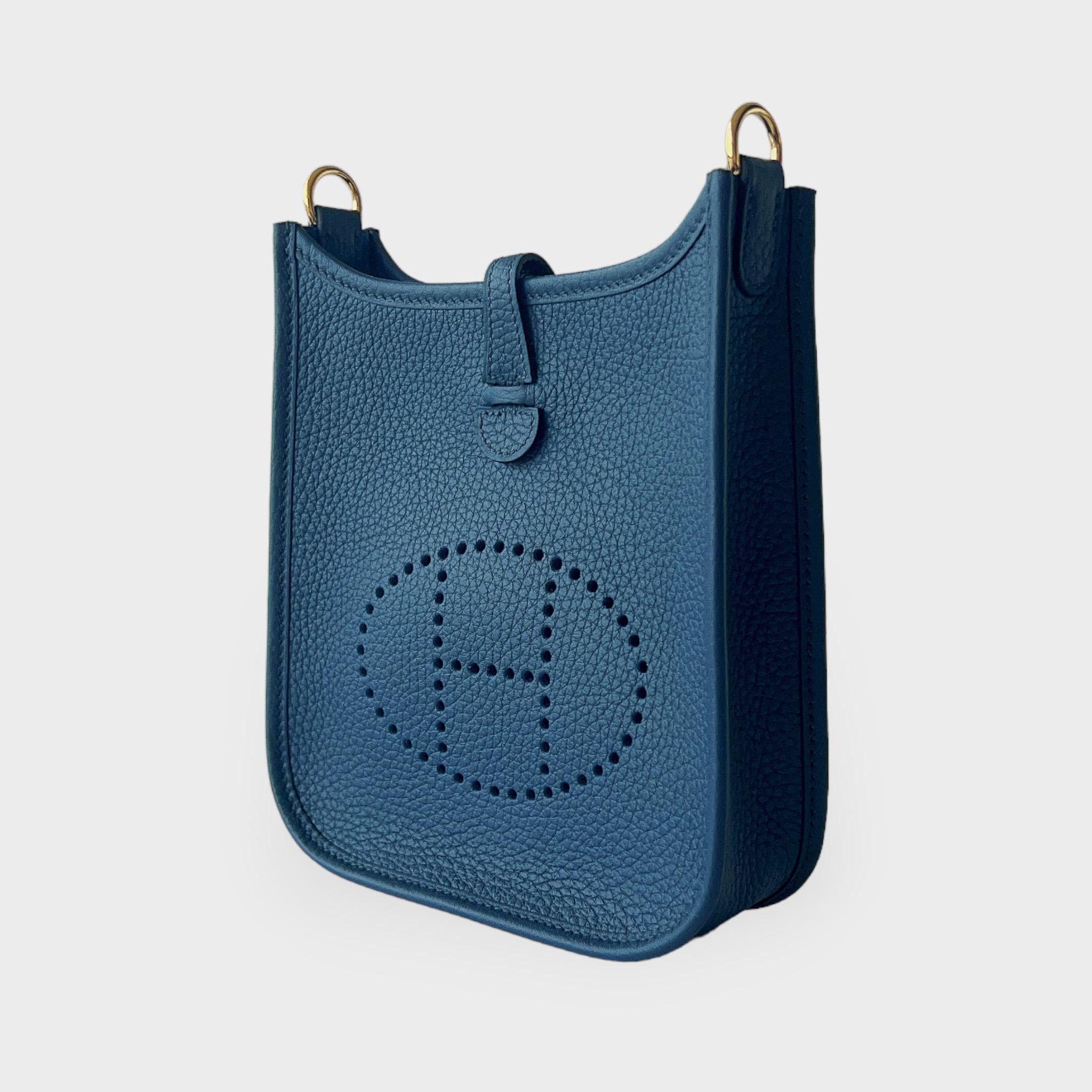 Hermes Mini Evelyne 16 Bleu De Prusse With Gold Plated Hardware, B Stamp 2023 1