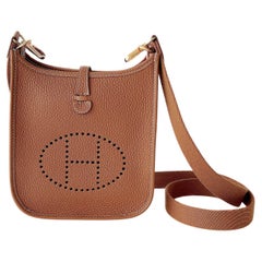 Hermes Mini Evelyne 16 In Gold With Gold Hardware
