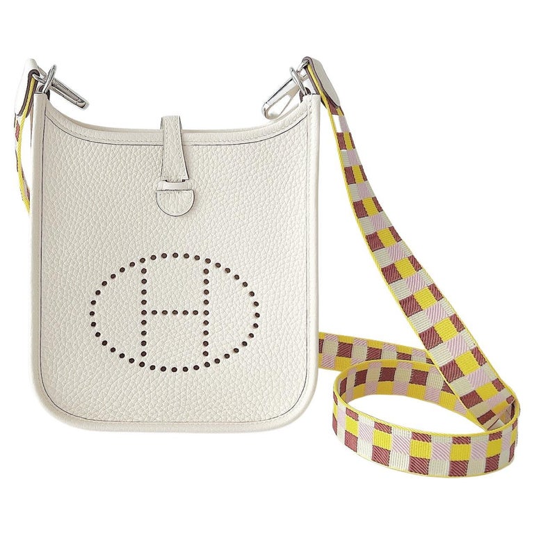 Hermes Mini Evelyne 16 In Nata With A Limited Edition Strap, Palladium  Hardware at 1stDibs