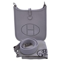 Hermes Mini Evelyne 16 TPM Neve Grey Clemence Leather Shoulder Bag 2024