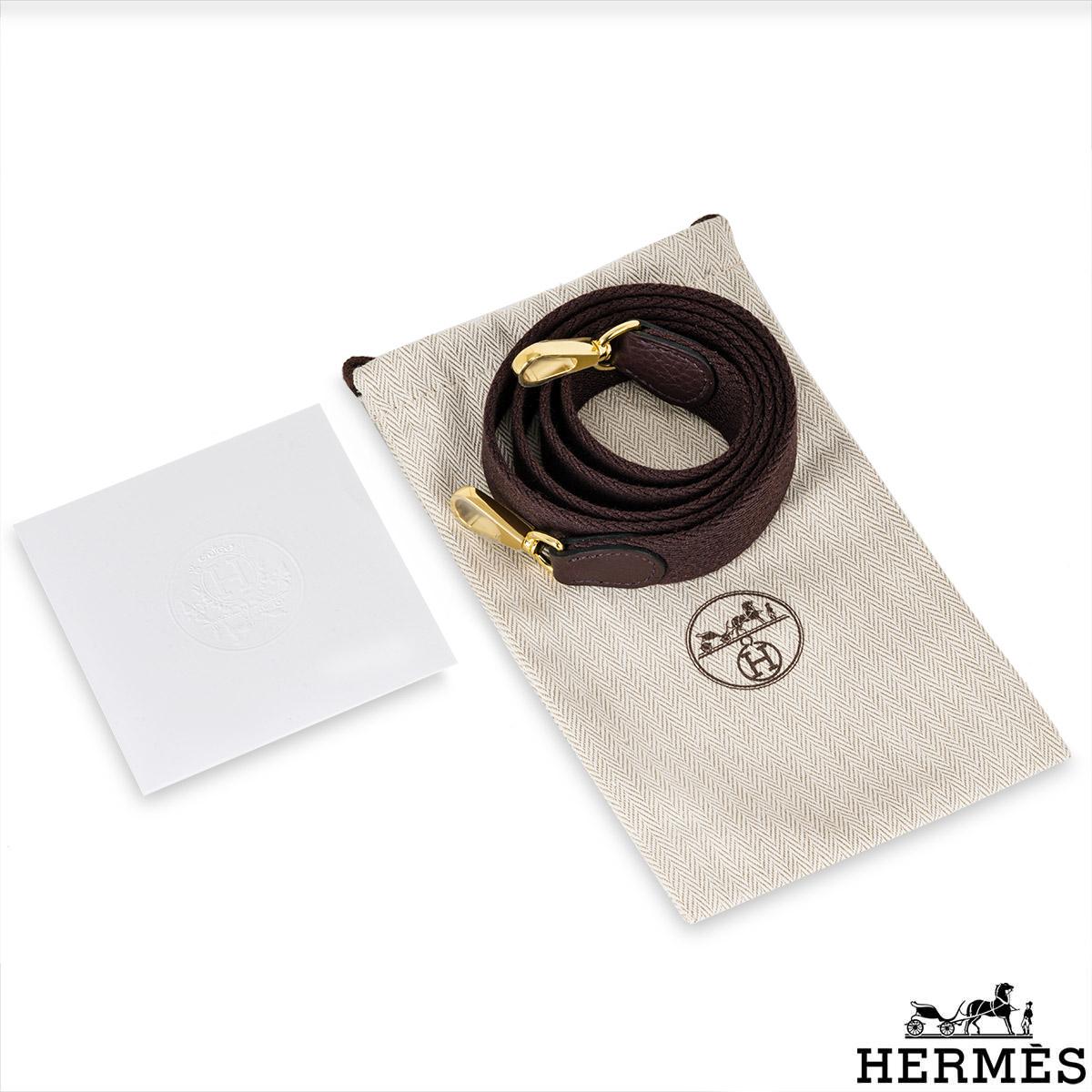 Hermès Mini Evelyne 16cm Chocolat Clemence GHW en vente 1
