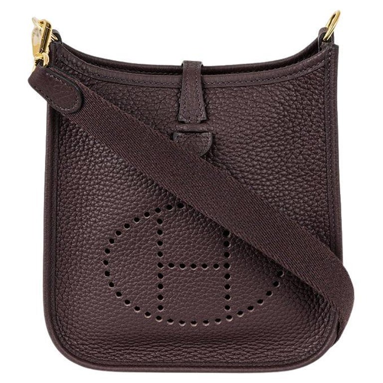 Hermes Evelyne TPM Etain Bag Gold Hardware Clemence Leather For Sale at  1stDibs