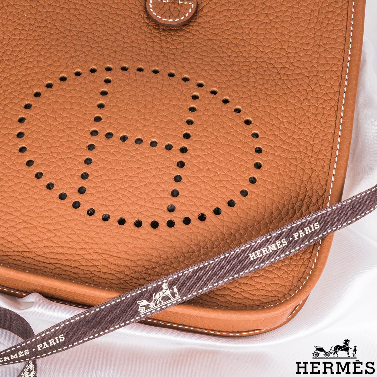 Hermès Mini Evelyne 16cm Gold Amazone Taurillon Clemence GHW For Sale 4