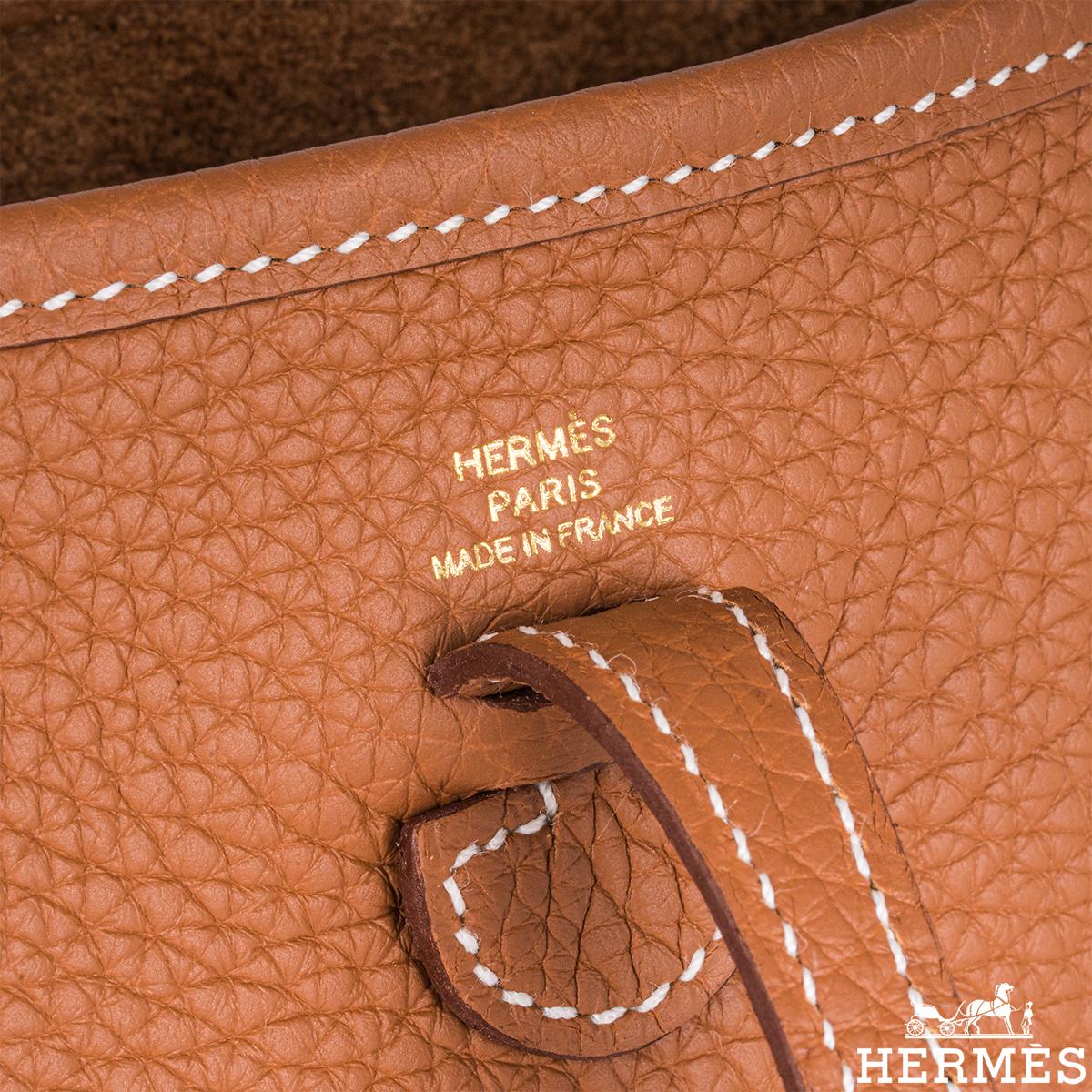 Hermès Mini Evelyne 16cm Gold Amazone Taurillon Clemence GHW For Sale 1