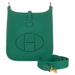 Hermès Mini Evelyne Tasche Vert Vertigo Neu