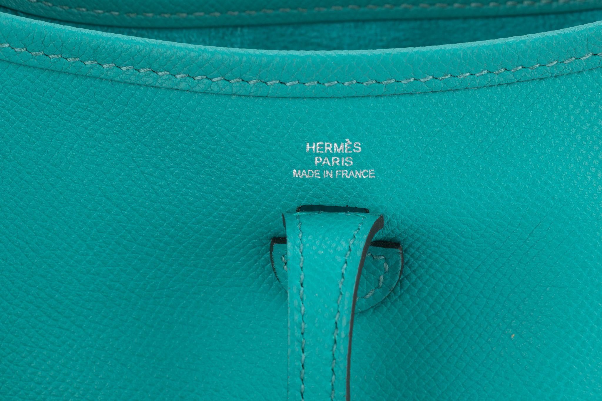 Hermès Mini Evelyne Blue Paon Epsom 6