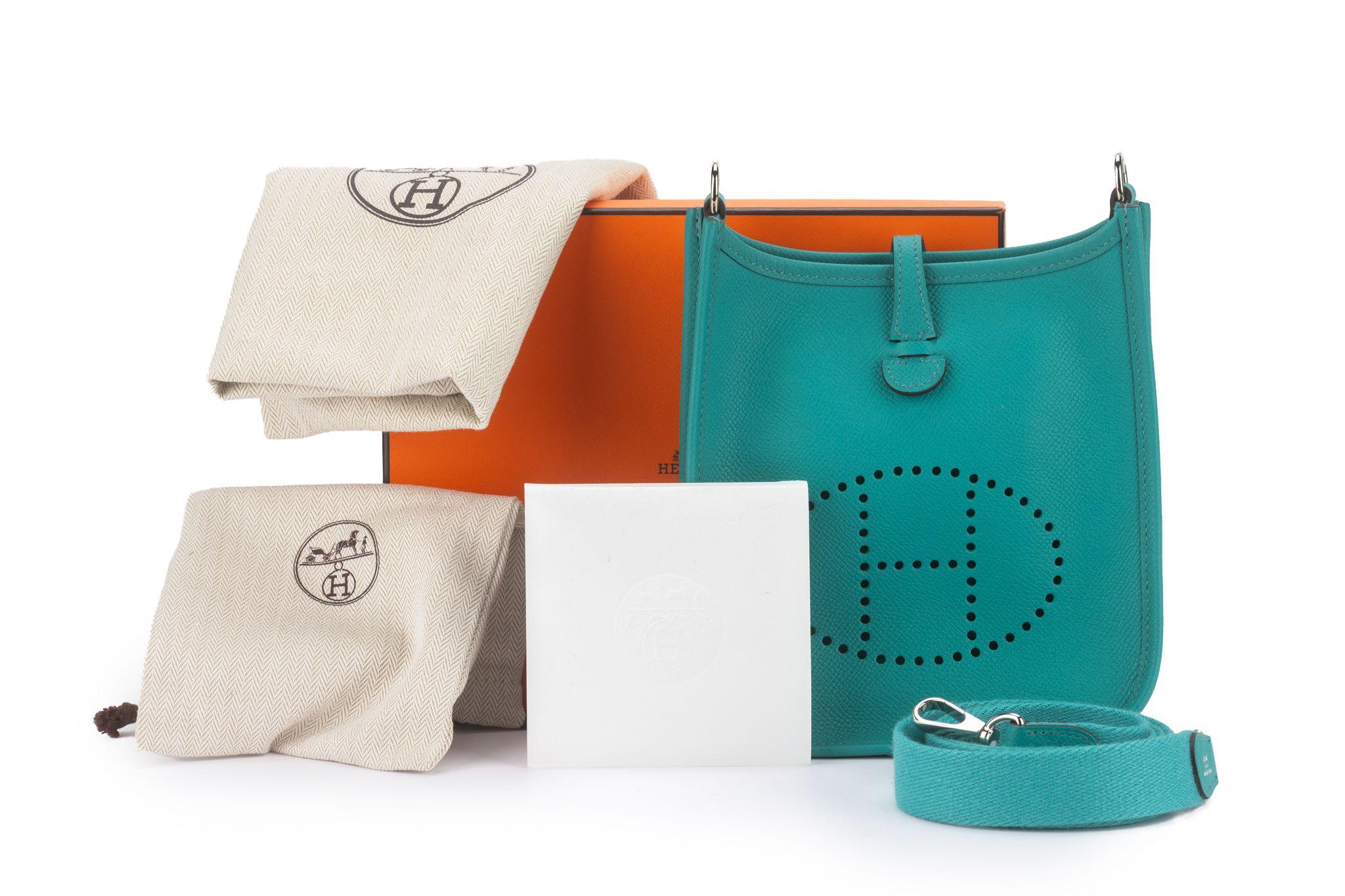 Hermès Mini Evelyne Blue Paon Epsom 8