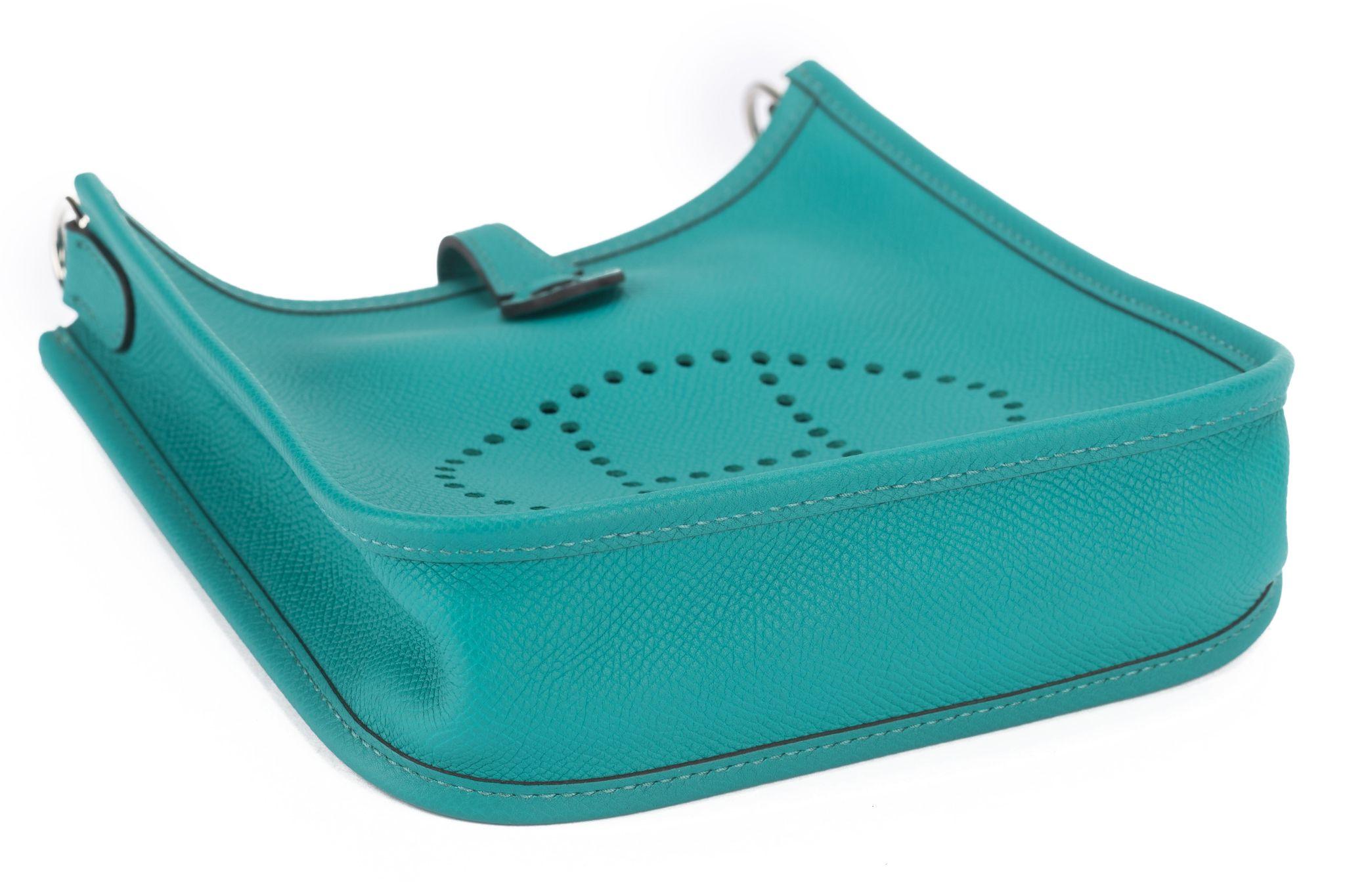 Hermès Mini Evelyne Blue Paon Epsom 3