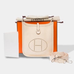 Hermès Mini Evelyne Crossbody Bag White