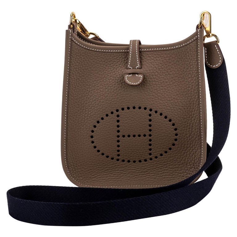 Hermes Mini Evelyne Etoupe Crosbody Blue Gold Bag at 1stDibs mini evelyne hermes, hermes mini