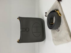 Hermes Mini Evelyne Gris Meyer GHW