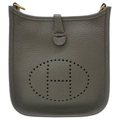 Hermes Mini Evelyne Gris Meyer GHW