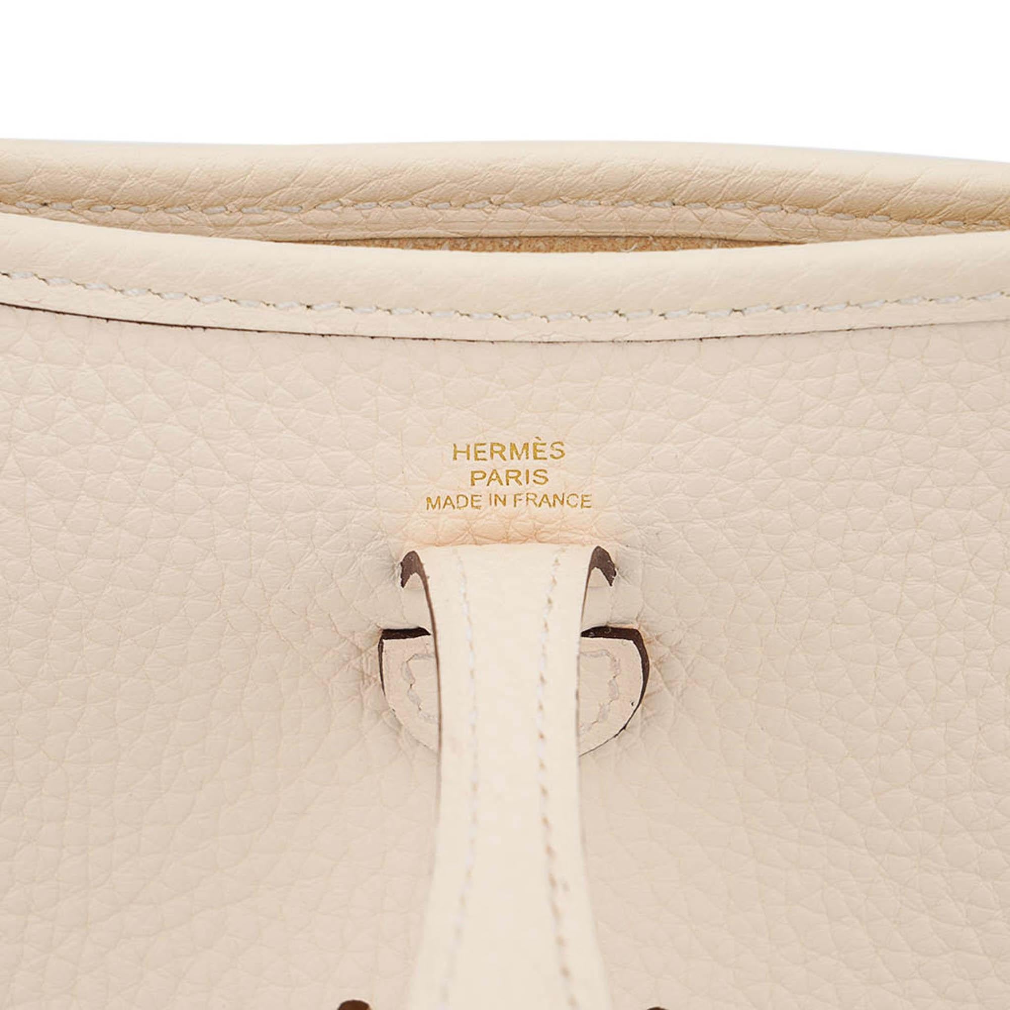 De las mujeres Hermes Mini Evelyne TPM Nata Crossbody Bolso Clemence Piel Herrajes Dorados en venta