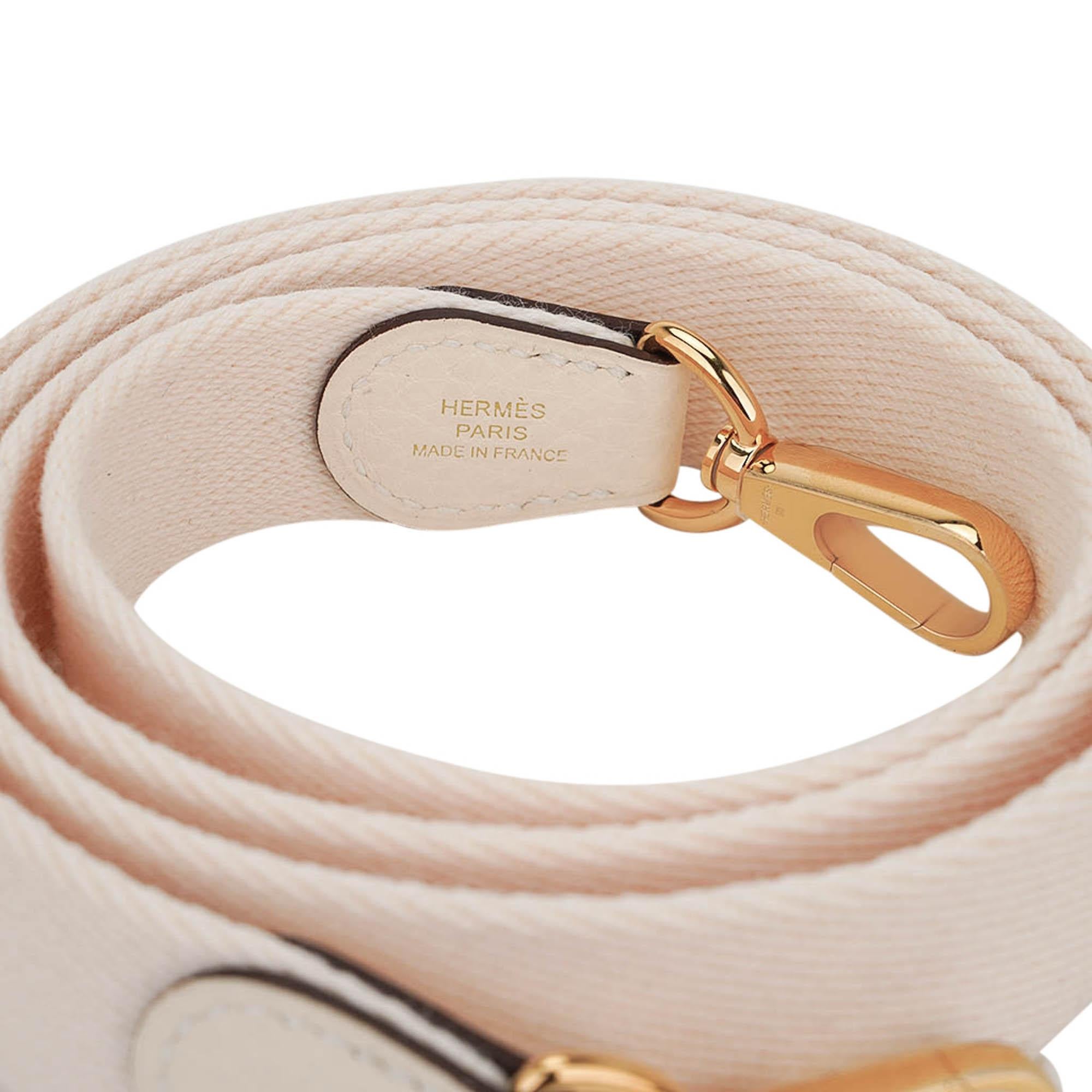 Hermes Mini Evelyne TPM Nata Crossbody Bolso Clemence Piel Herrajes Dorados en venta 3