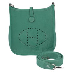 Hermes Mini Evelyne Vert Vertigo Silver