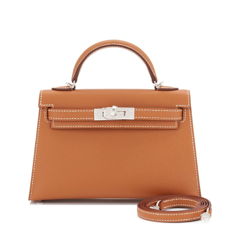 Hermès Kelly Mini II Tricolore Verso Craie/Mauve Pale/Gold Veau Epsom PHW  For Sale at 1stDibs