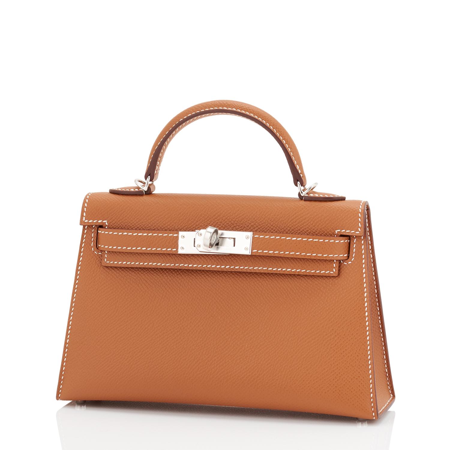 Women's Hermes Mini Gold Kelly 20cm Epsom Bag New in Box For Sale
