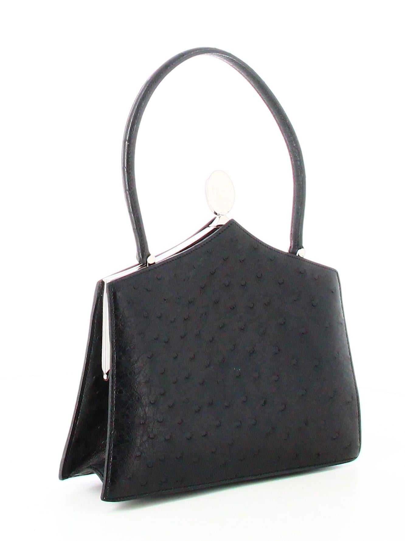 Hermès Mini Handtasche Schwarzes Leder  im Zustand „Gut“ im Angebot in PARIS, FR