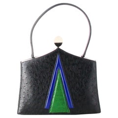 Retro Hermès Mini Handbag Black Leather 