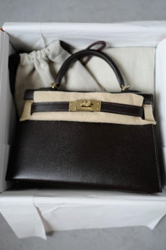 Hermès Mini Kelly 20 Bag in Bai Brun Veau Madame Leather with Permabrass HW