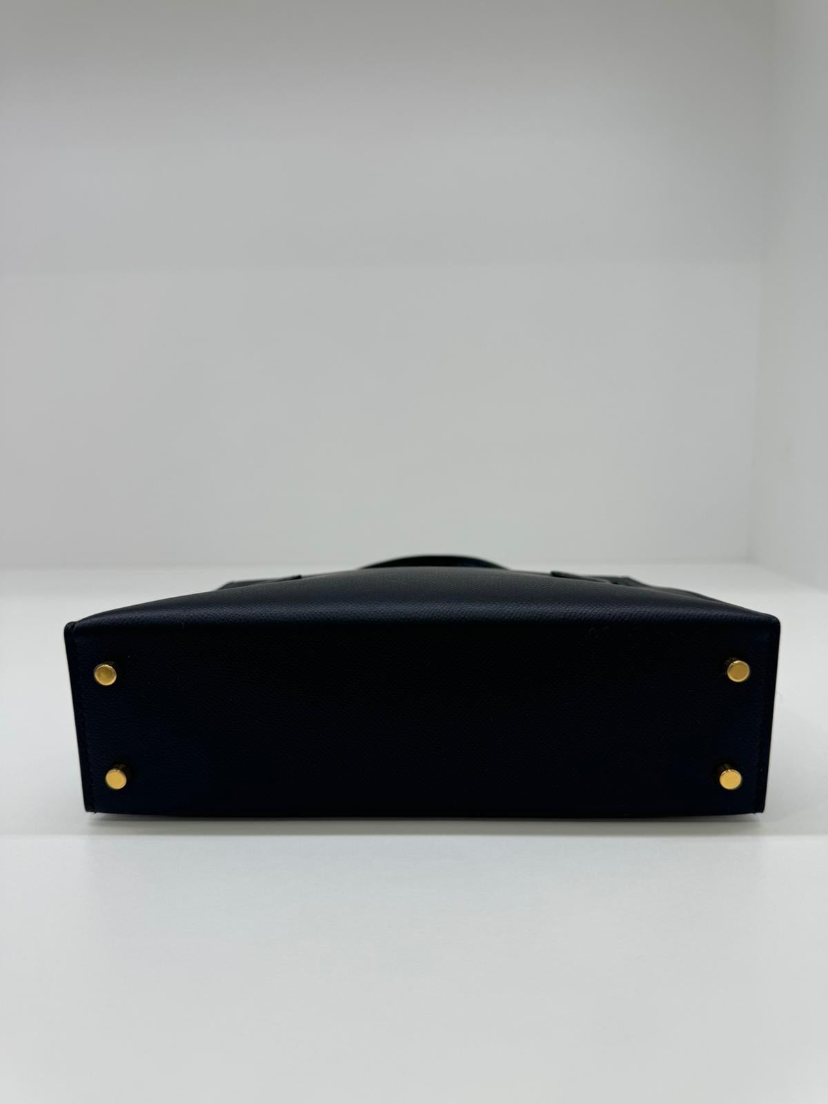 Women's or Men's Hermes Mini Kelly 20 Black Touch with Alligator GHW For Sale