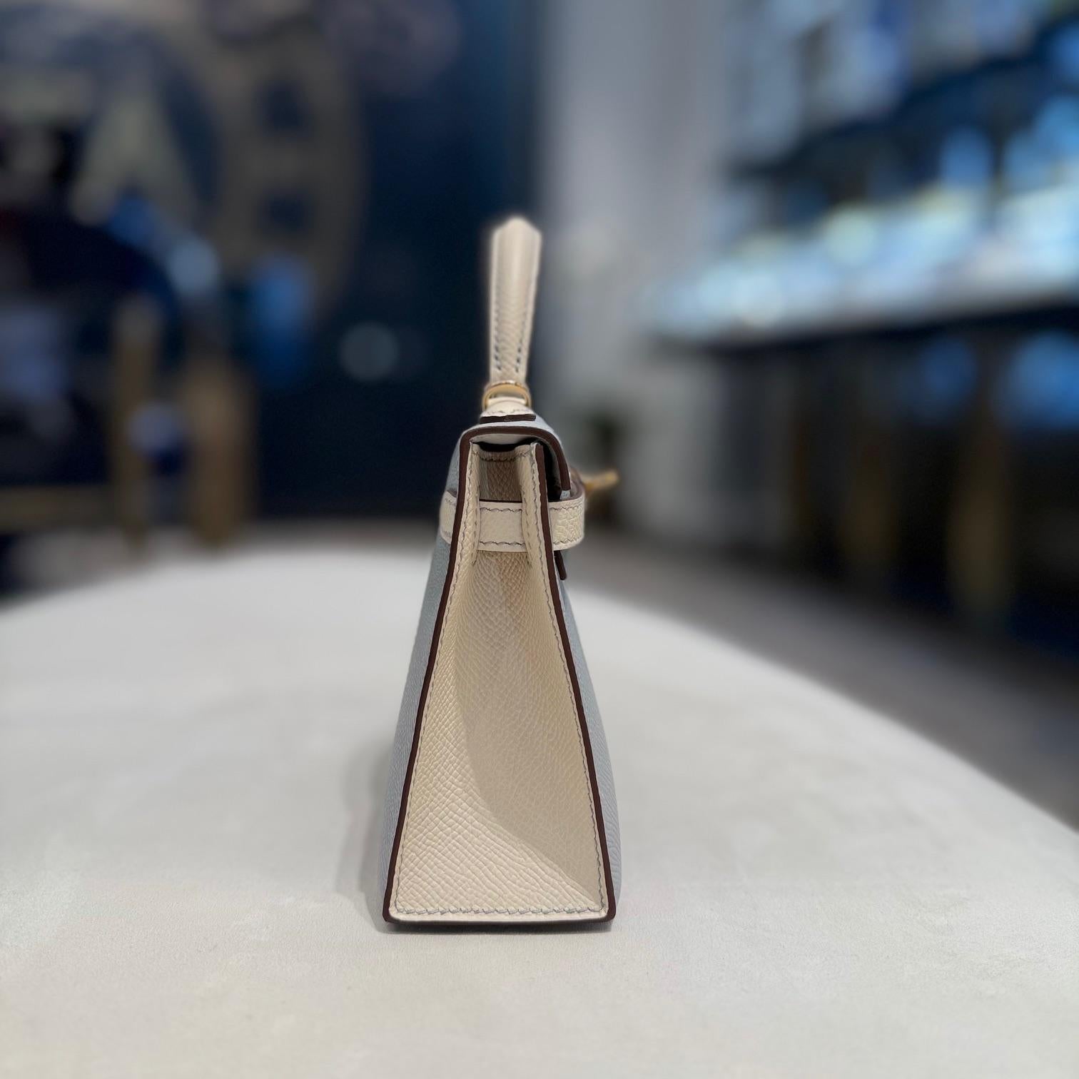 Hermès Bleu Pale e Nata HSS Mini Kelly 20 Epsom Hardware Permabrass In condizioni Nuovo in vendita a New York, NY