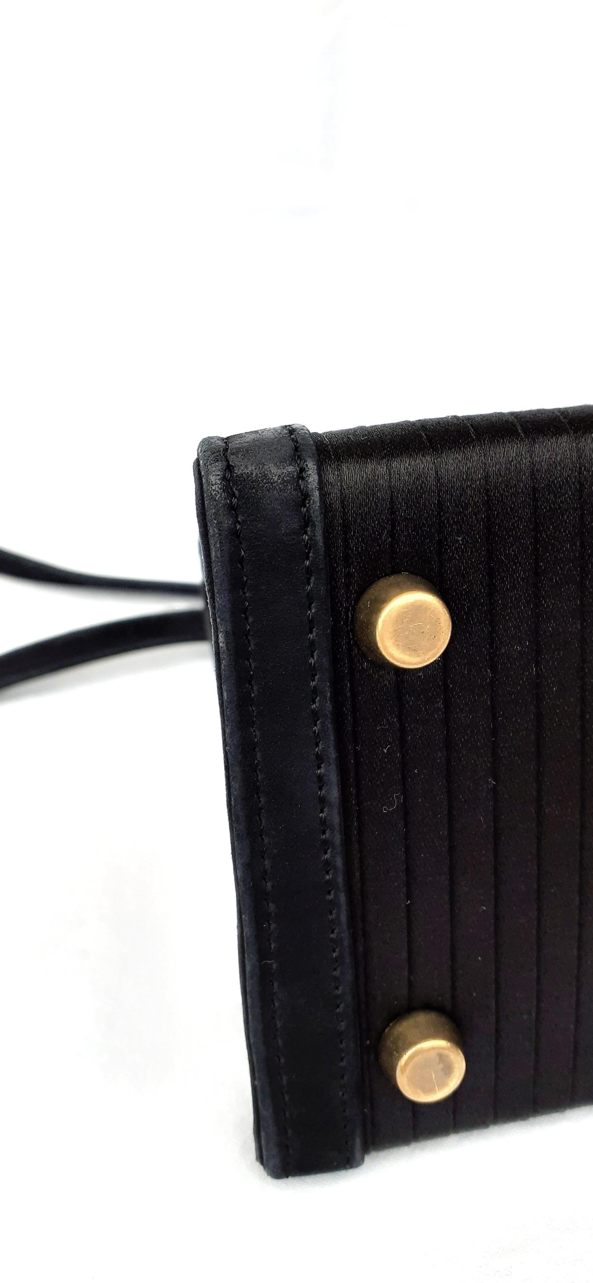 Hermès Mini Kelly 20 cm Sellier Sac Satin Doblis Cuir Or Hdw en vente 5