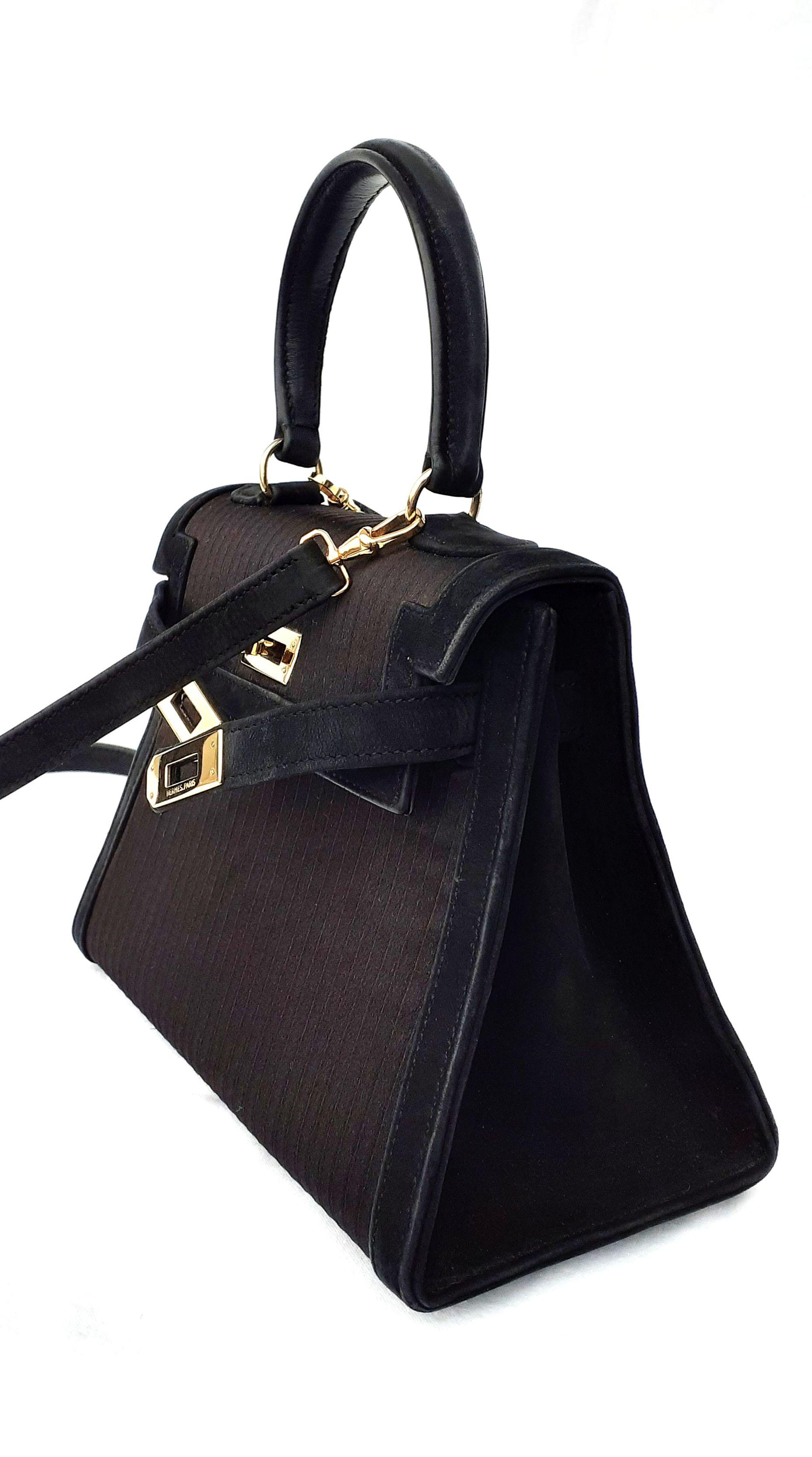 Hermès Mini Kelly 20 cm Sellier Sac Satin Doblis Cuir Or Hdw en vente 6