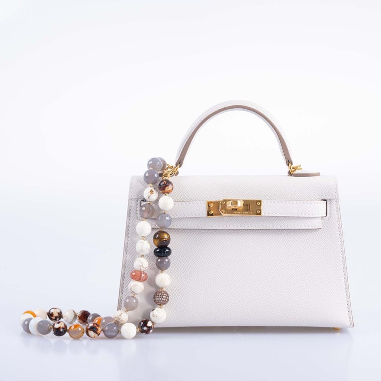 Hermès 20 cm Epsom Mini Kelly Craie Jaune Gold with Palladium Special  Edition at 1stDibs