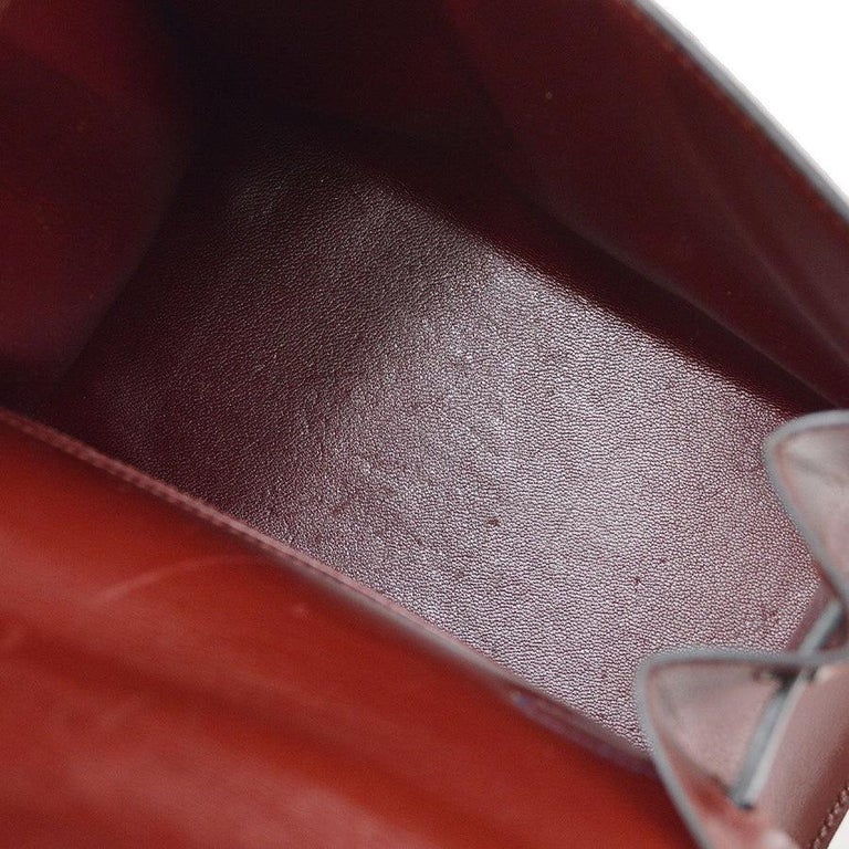 HERMES Mini Kelly 20 Sellier Red Rouge Navy Blue Box Calfskin Leather ...