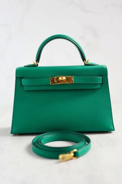 Hermès Mini Kelly 20 Vert Jade Epsom Leather Gold Hardware GHW Z