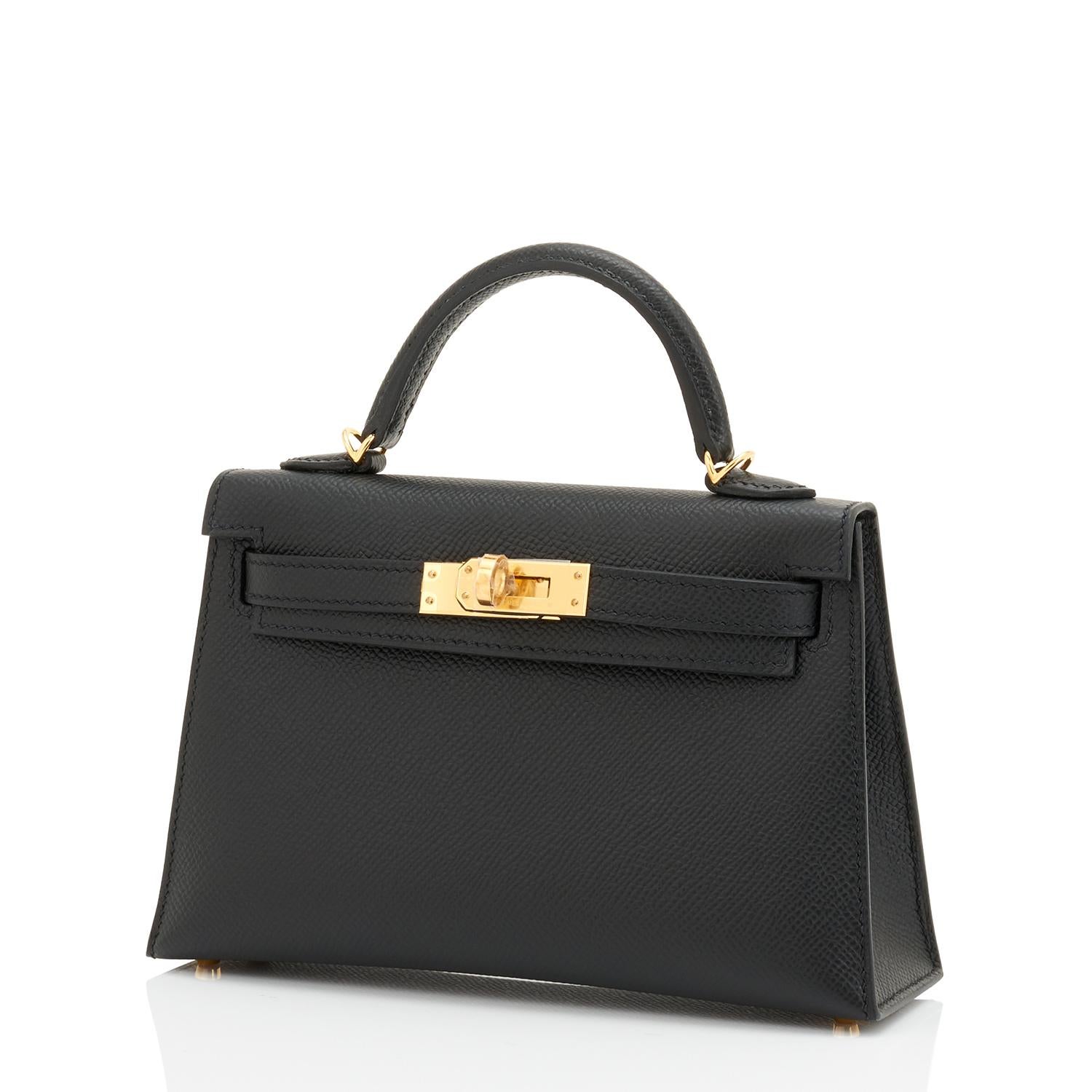 Hermes Mini Kelly 20cm Black VIP Epsom Gold Shoulder Bag, U Stamp, 2022 ...