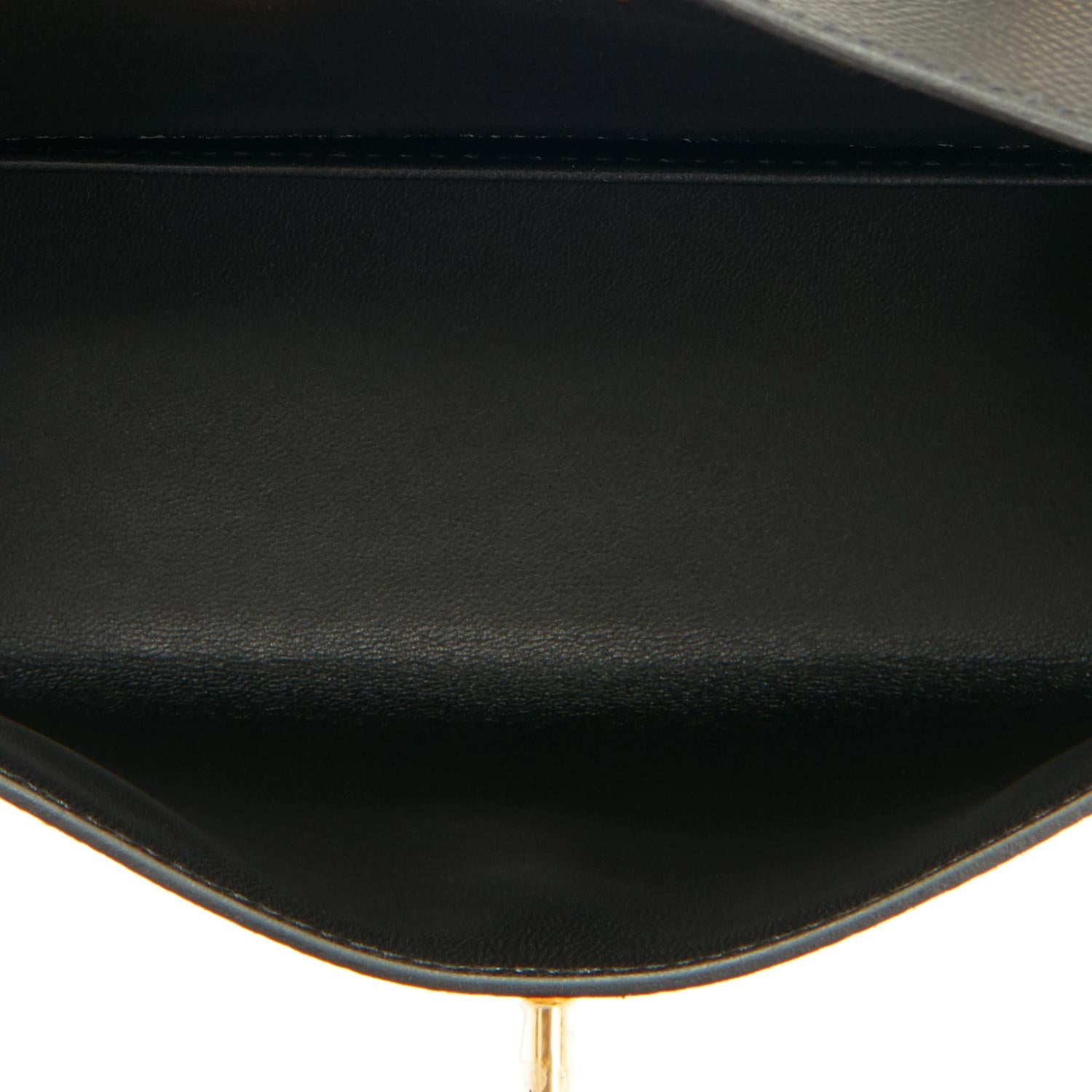 Hermes Mini Kelly 20cm Black VIP Epsom Gold Shoulder Bag, Z Stamp, 2021  1