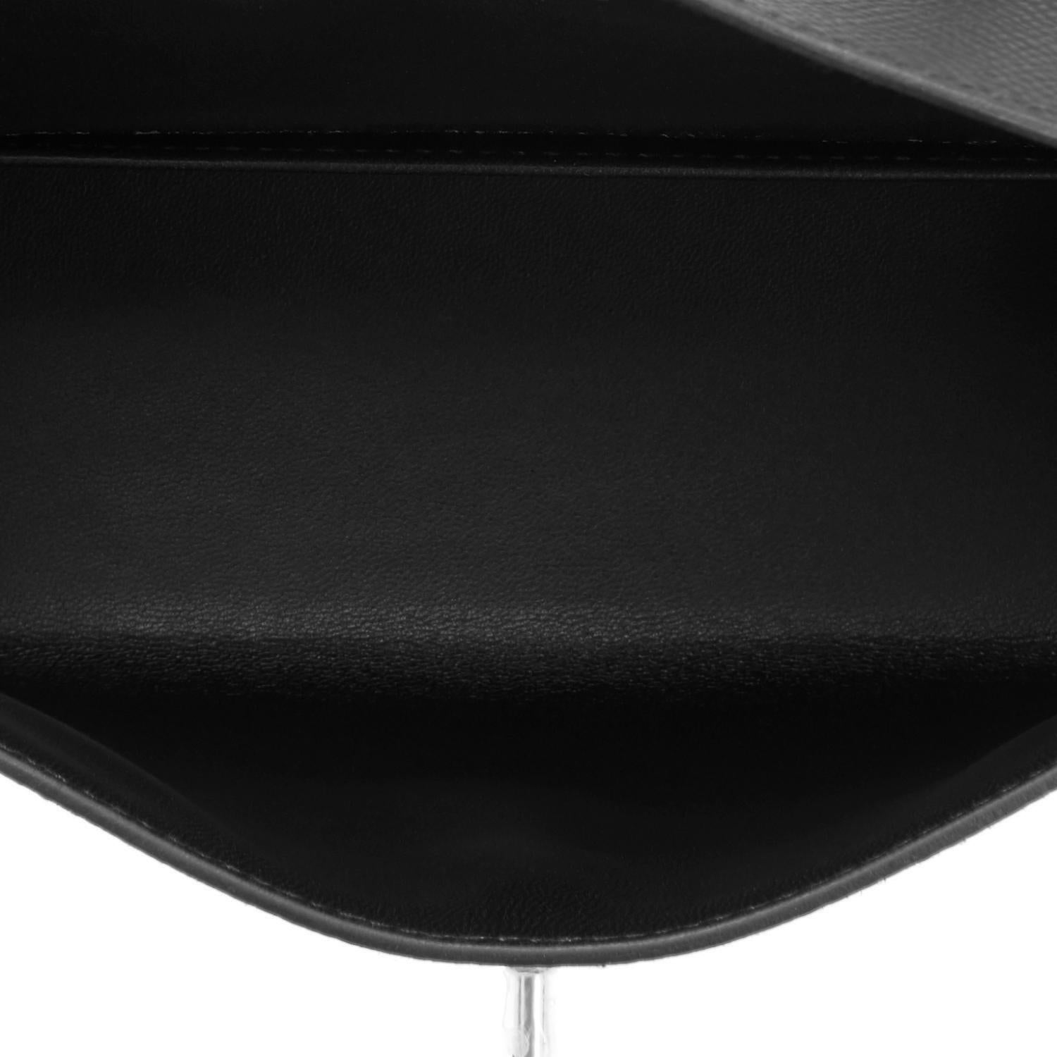 Hermes Mini Kelly 20cm Black VIP Epsom Palladium Shoulder Bag, Z Stamp, 2021  1