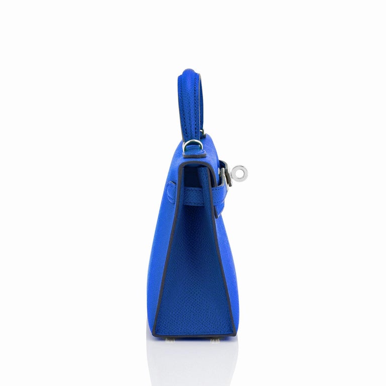 Hermès Mini Kelly Sellier 20 In Bleu Sapphire, Bleu France And