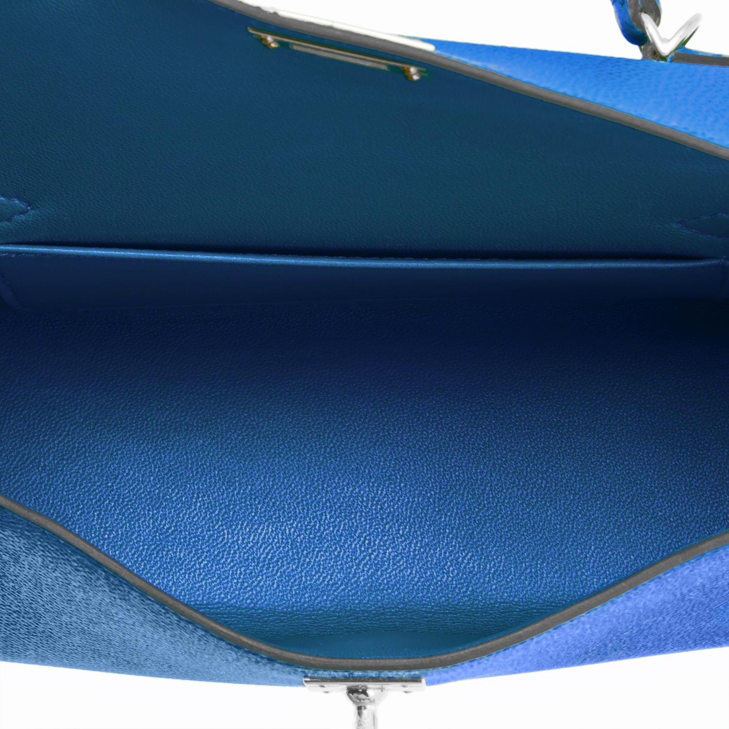 Hermes Mini Kelly 20cm Blue France VIP Epsom Sellier Bag, Z Stamp, 2021  1