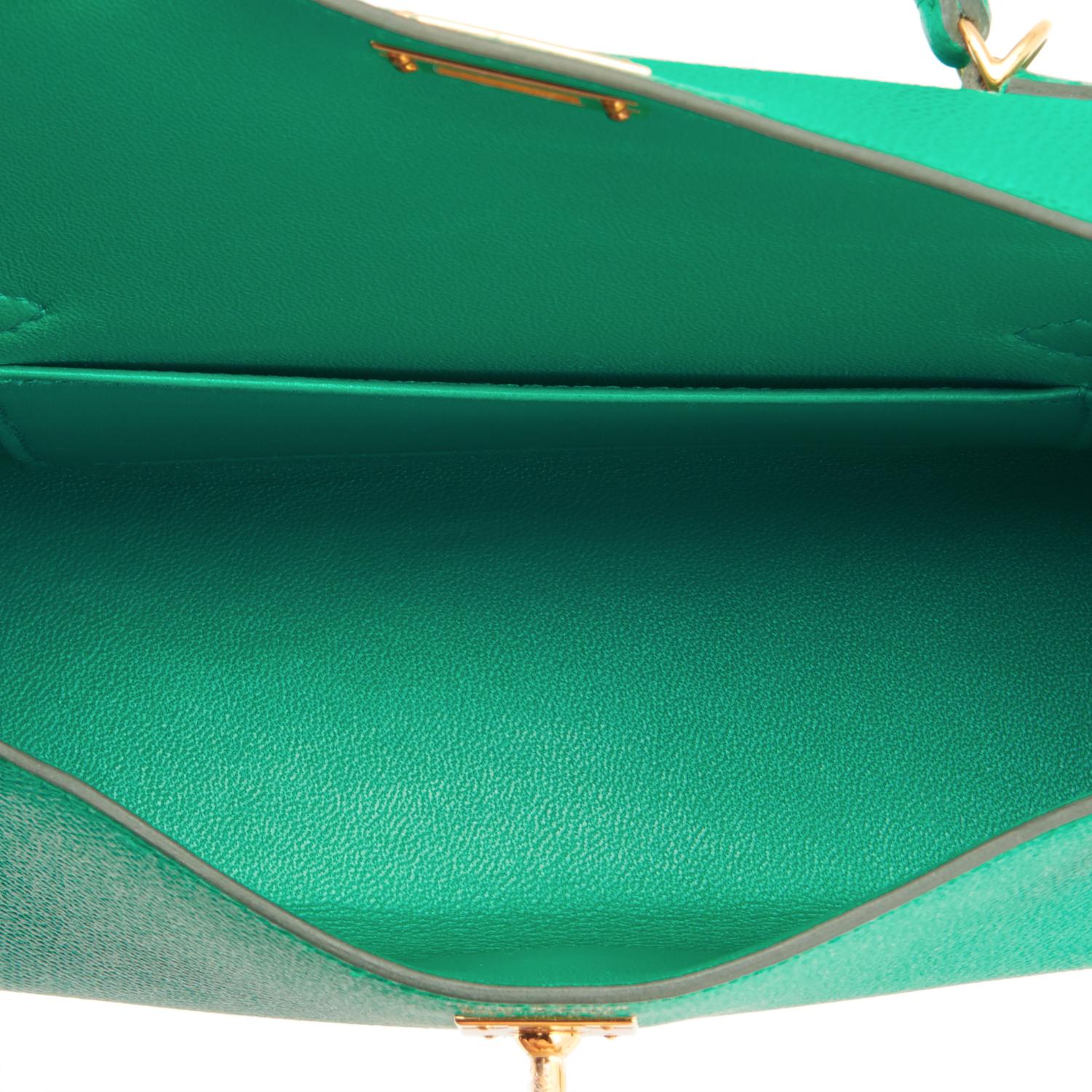 Hermes Mini Kelly 20cm Vert Jade VIP Epsom Gold Shoulder Bag, Z Stamp, 2021  1