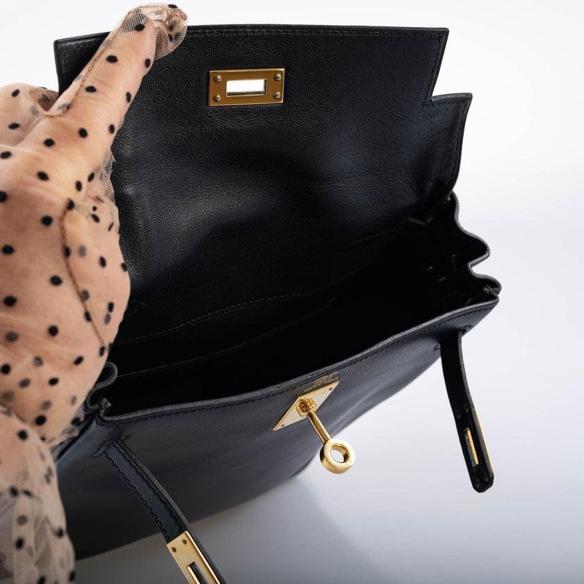 Hermès Mini Kelly Ado 20 Black Gulliver Gold Hardware 6