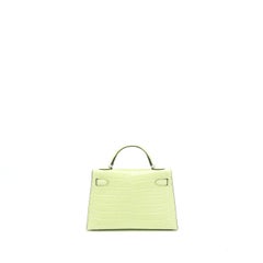 Hermes Mini Kelly ALLIGATOR MISSISSIPPIENSIS R9 JAUNE BOURGEON SHW STAMP Y