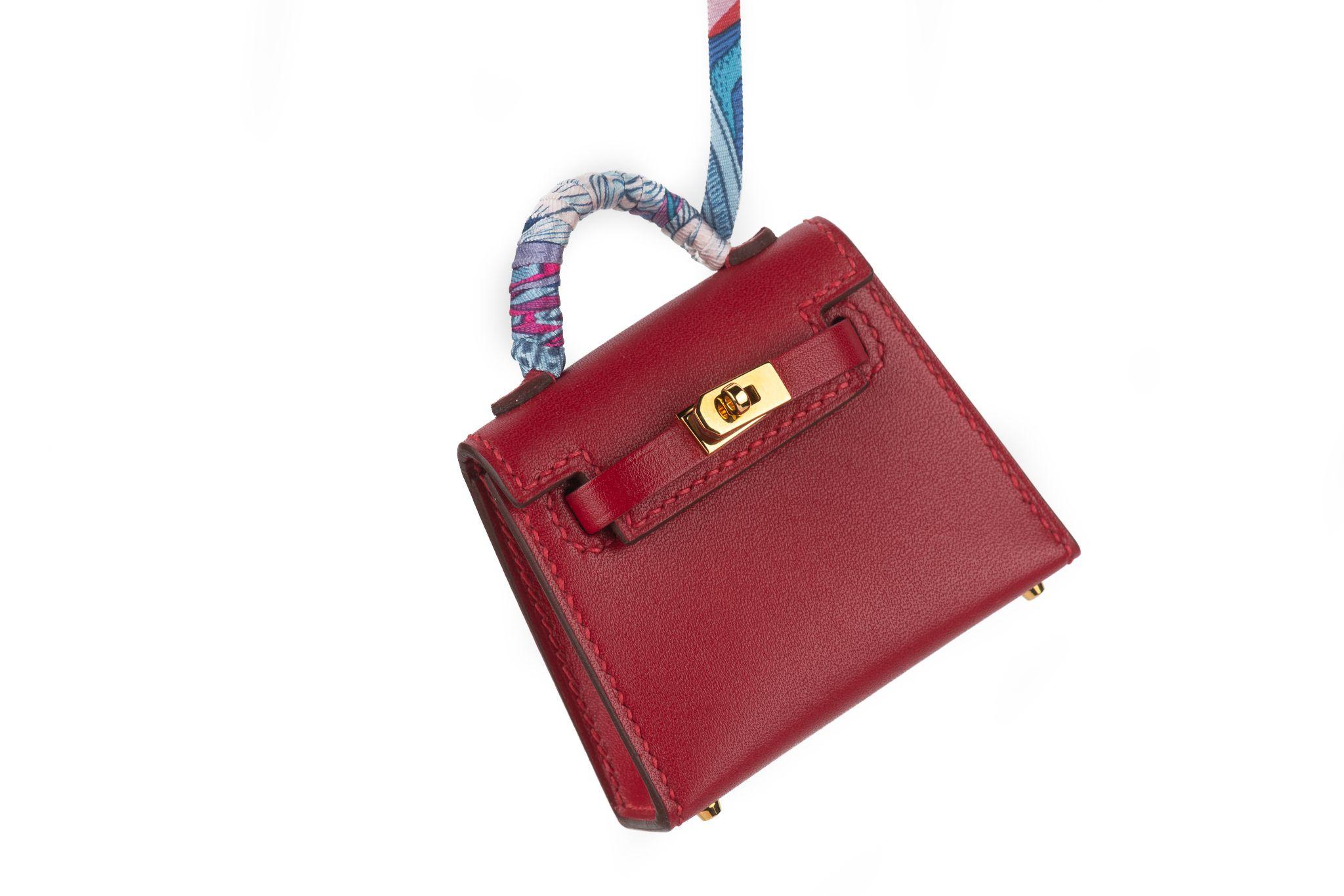 Hermès Mini sac Kelly breloque soie en vente 1