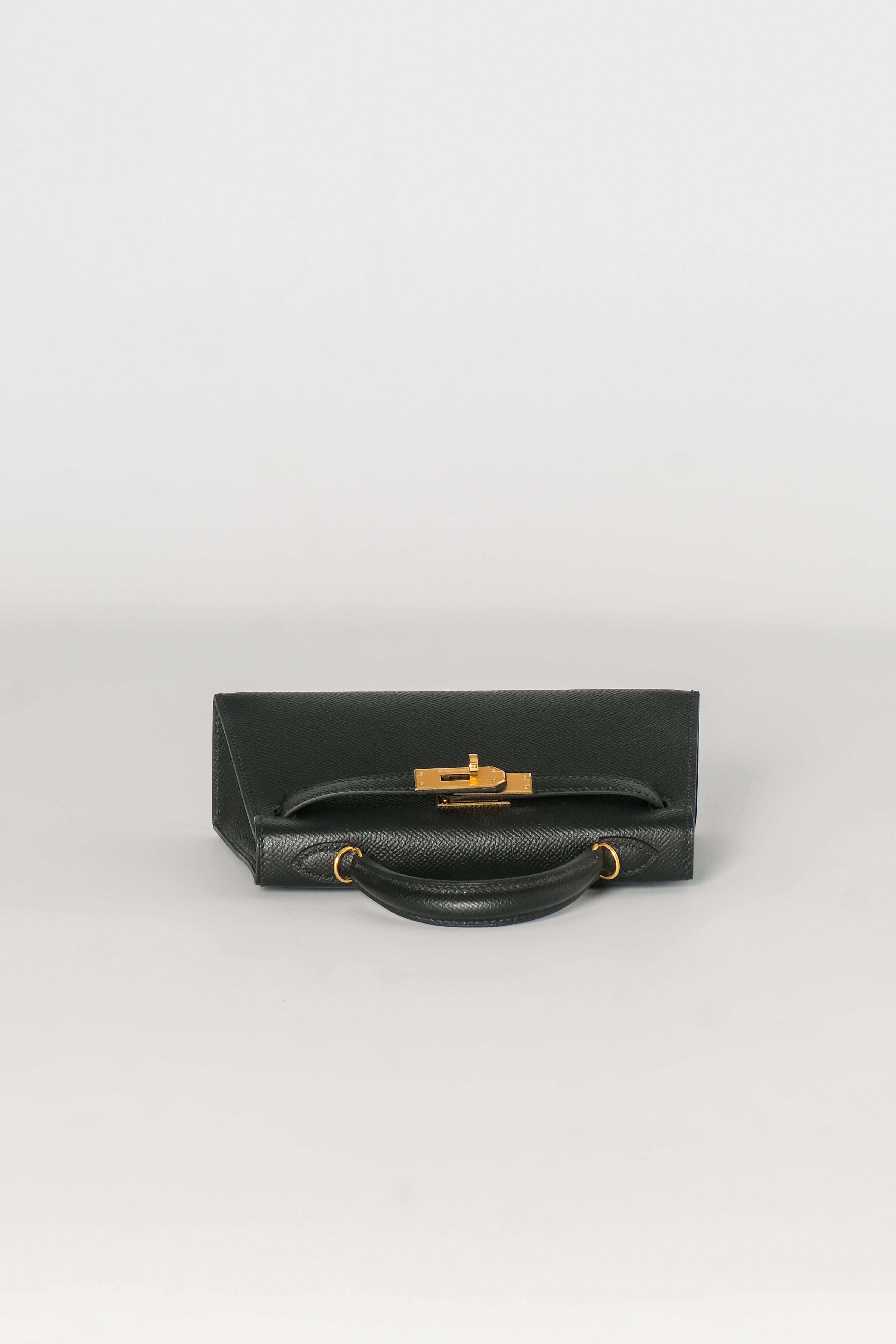 Women's or Men's Hermes Mini Kelly Bag Noir Epsom with Gold Hardware